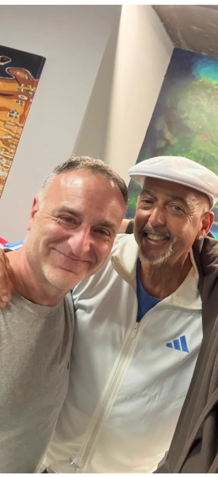 Rob G with a friend at a community gathering on the North Shore